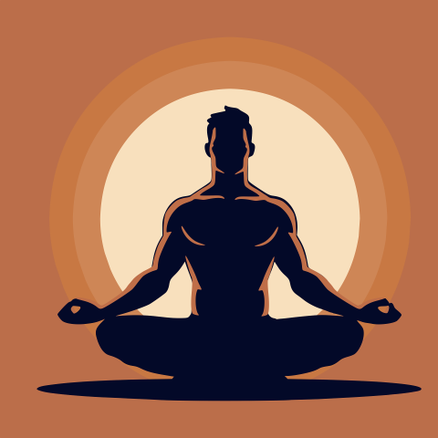 Man Yoga Meditation royalty-free vector graphic.