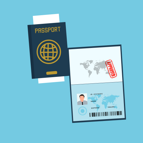 Passport Ticket Stamps royalty-free vector